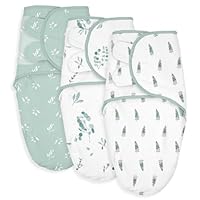 Soarwg Kids Pucksack Baby 0–3 Monate Swaddles Decke Babyschlafsack Pucktuch Neugeborene Wickeltuch Säuglinge Schlafsack, 100% Bio-Baumwolle für Kleinkinder, Unisex, Mädchen und Jungen 3er Pack (Grün)