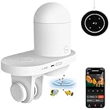 Glonsu Visual Auto Fish Feeder with 2K HD Camera, Smart WiFi Automatic Fish Feeder, Timer Scheduled Feedings on Vacation, Fish Food Auto Dispenser with APP for Aquarium, Tank, Goldfish Koi Turtle