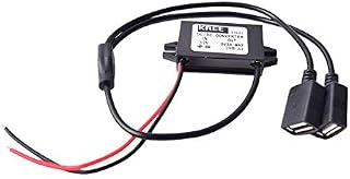 Auto DC 12V to DC 5V 3A 15W Hard Wired Step Down Converter Power Supply Dual USB Female Charger for Smart Phone Car DVR GPS Tablet Quick Charge