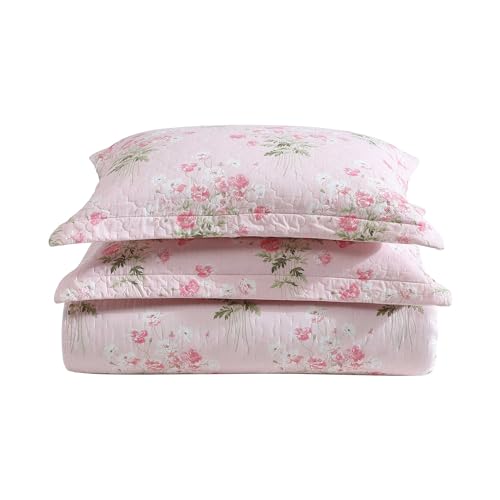 Laura Ashley juego de edredón Queen de ropa de cama transpirable con fundas y decoración floral 7