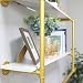 unho Kleiderstange zur Wandmontage, Wandgarderobe mit 2 Ablage im Industrierohrstil, Wandgarderoben für Schlafzimmer Wohnzimmer, Gold