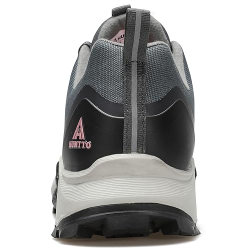 Image of HUMTTO Women's Waterproof Hiking Shoes Lightweight Breathable Outdoor Trail Shoes Trekking Sneakers Dark Grey