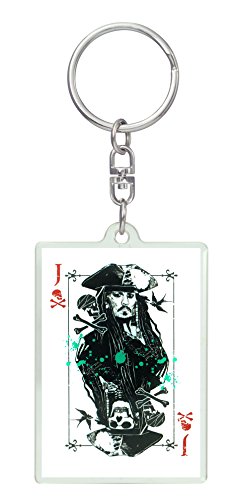 Disney Pirates of The Caribbean: Dead Men Tell No Tales - Jack Sparrow Lucite Key Ring Key Accessory, White, Standard (85816)