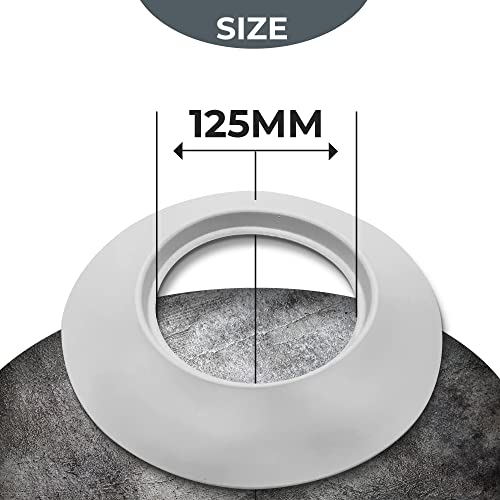 LANZZAS Fire Rosetta Parete Per Tubo Stufa 120 Mm - Bordo 50 Mm, Grigio Ghisa