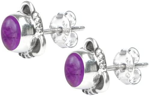 Miniatura 4 de Gemstone Post Stud Earrings 925 Sterling Silver Gemstone Stud Earrings For Girls Women Jewellery