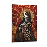 SAFHUER Poster zum Tag der Toten, dekoratives Gemälde, Leinwand, Wandposter und Kunstdruck, modernes Familienschlafzimmer, Dekoration, Poster, 20 x 30 cm