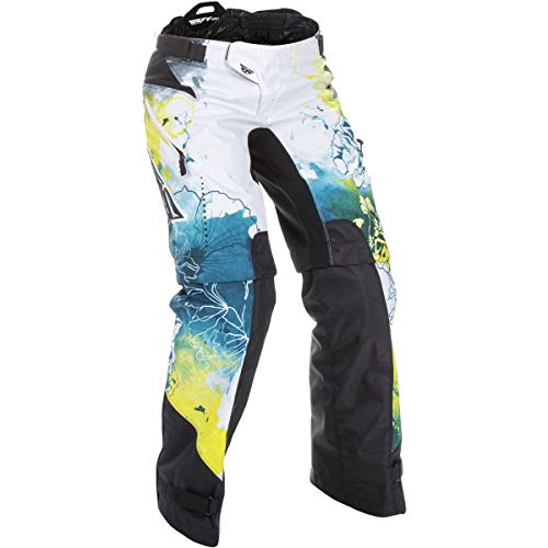 Fly Racing Unisex-Adult Kinetic Women's Over Boots Pants (Teal/Yellow, Size 56)