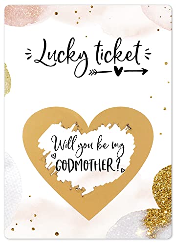 Image of Joli Coon Will you be my godmother scratch off card - Godmother proposal scratch off card