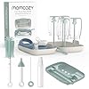Momcozy 7 in 1 Bottle Cleaning Kit - Baby Bottle Cleaner Set with Silicone Brush, Nipple Brush, Straw Brush, Soap Dispenser, Drying Rack - Home and Travel Bottle Cleaning Tools for Infants
