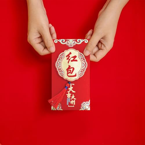 Envelopes vermelhos de 8 peças Ano Novo Chinês da Cobra Hong Bao 2025 Envelopes de Dinheiro da Sorte