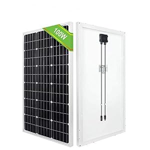 ECO-WORTHY 100 Watts Monocrystalline Solar Panel 12 Volts Applicable to Motorhome Caravan Camper Shed Boat Yacht Off Grid Solar System Backup Power