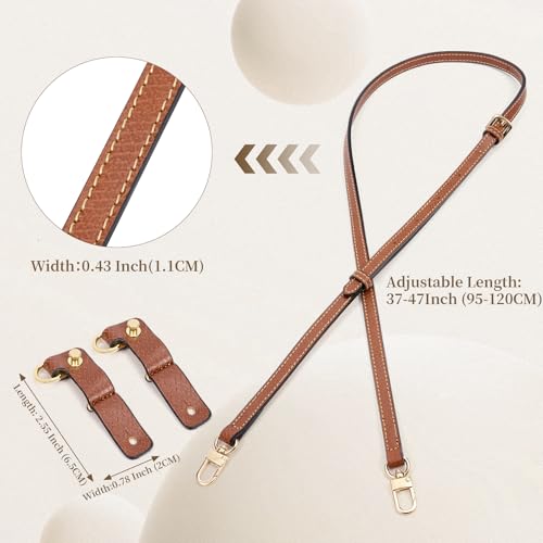 SENTEN Purse Straps Replacement for Longchong Bag Women, Leather Crossbody Shoulder Strap Kit Adjustable for XS Longchong Bag3