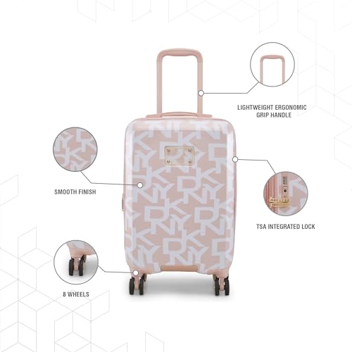 Image of DKNY Deco Signature Range Light Pink Color 20 inch Cabin Trolley