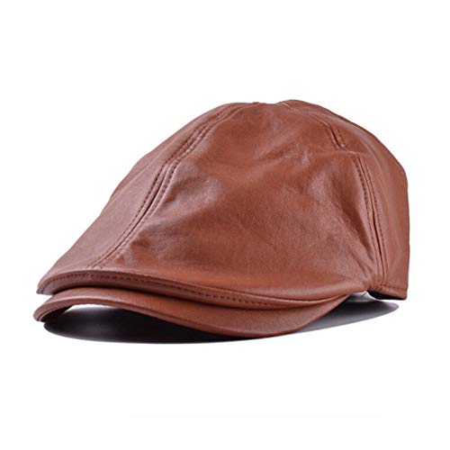 Sumeiwilly 1pcs Barett Cap Herren Baskenmützen Barette Sport Freizeit Schirmmützen Golf Flache Kappe Schirmmützen Leder Mütze Klassisch Unisex Künstler Hut Cover