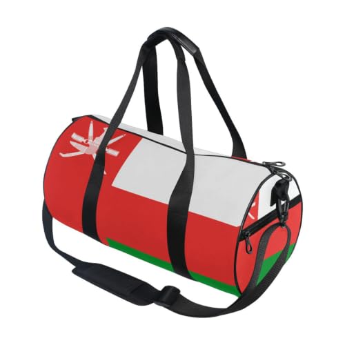 Bolsa de gimnasio unisex de lona ligera con estampado exclusivo de la bandera de Omán