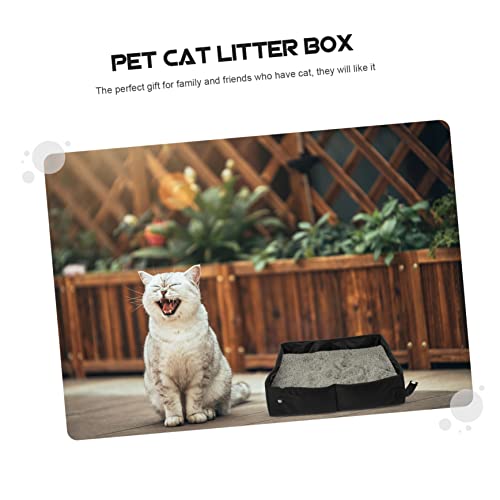 Beavorty Caixa Dobrável Caixa De Areia Para Gatos Bandeja De Areia Para Gatos Recipiente De Areia Pa
