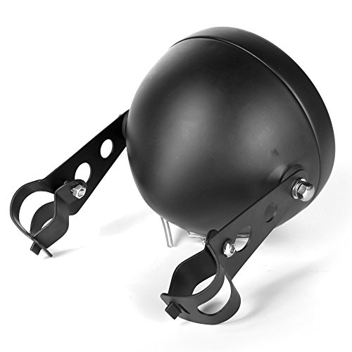 Hozan Black 5.75Inch Motorcycle Led Headlight Housing 5-3/4 Led Headlight Mount Compatible With Suzuki For Kawasaki Vulcan For Cruiser Bike For Cafe Racers #TOP2