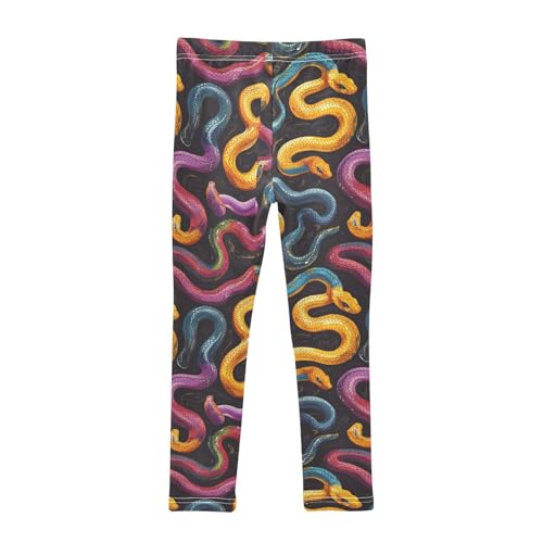 Boccsty Colorful Doodle Snakes Girls Leggings Kids Yoga Pants Dance Active Tights 4T2