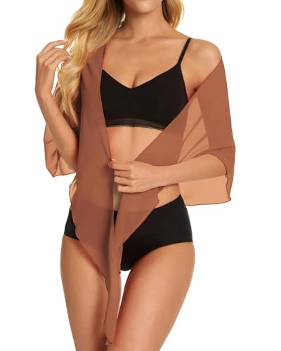 Image of Swimsuit Coverups for Women Sarong Beach Bikini Wrap Sheer Short Skirt Chiffon Scarf for Swimwear