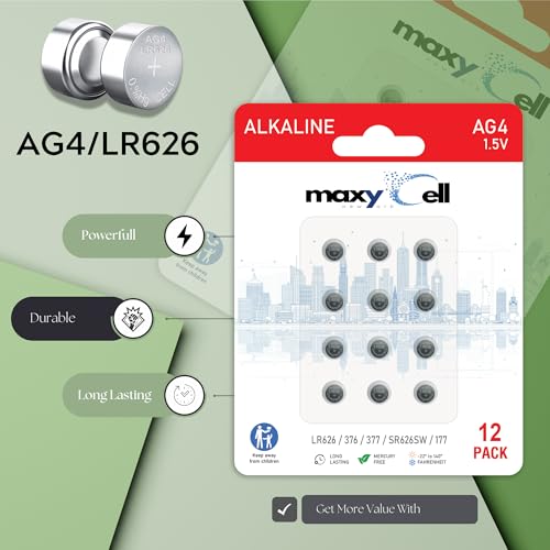 Batería AG4 LR626 Alcalina 24 unidades 1.5V para relojes y más miniatura 4
