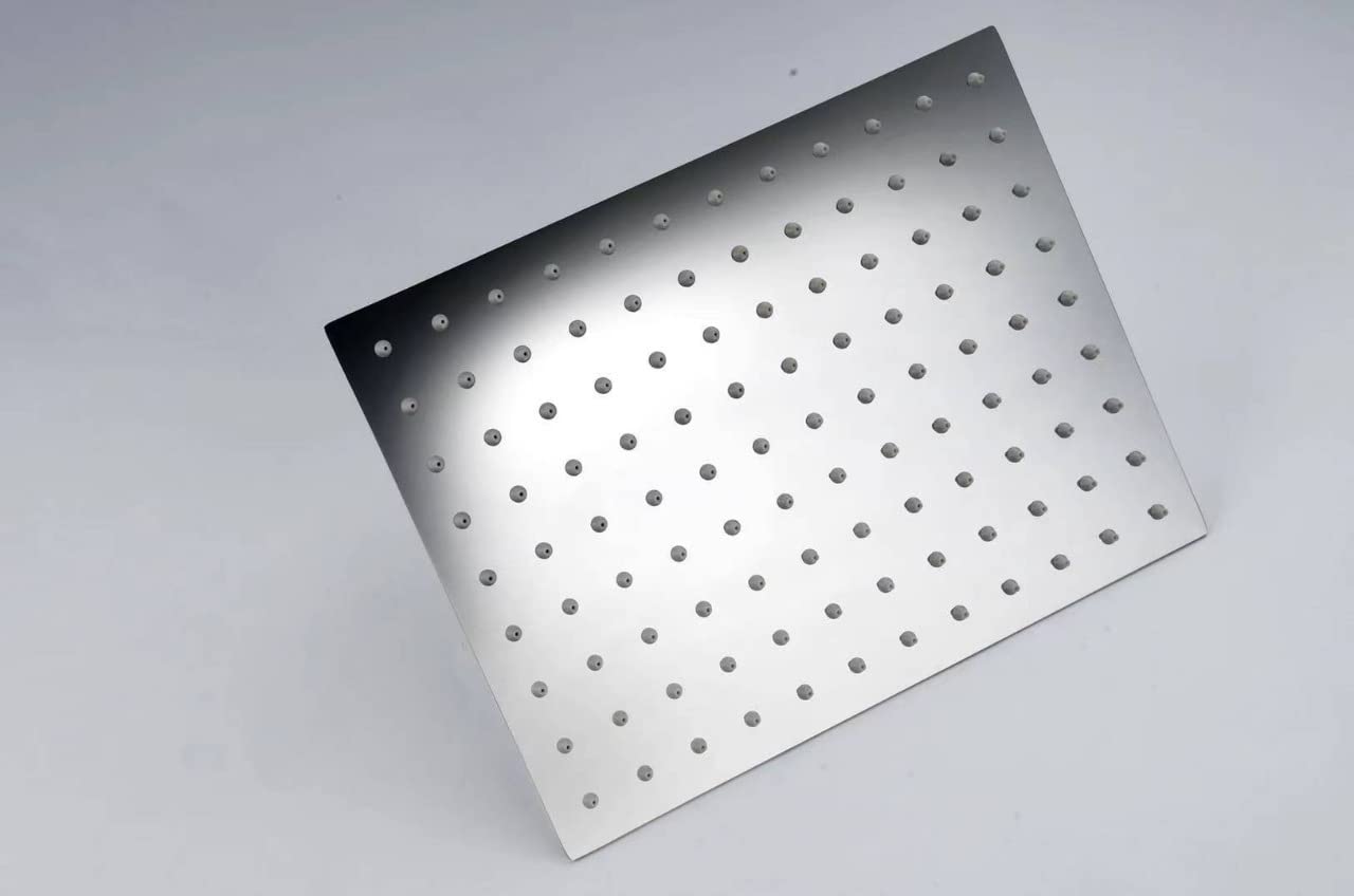 ibath Genuine 6 x 4 inch Ultra slim Rectangular Overhead Shower, Only 2 mm Thickness,Lab tested stainless steel grade -304 body, rust proof, fitted with brass ball which can rotate 360 degrees for best showering experience.