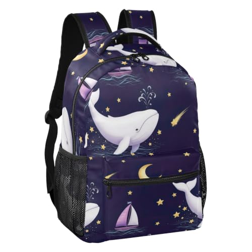 Sac à dos d'école mignon violet baleine, le cadeau de rentrée idéal