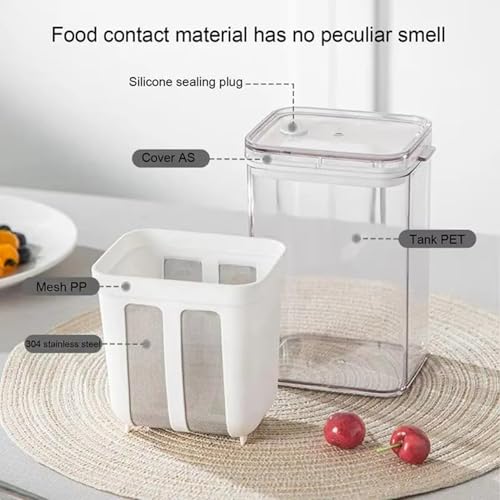 Filtre à yaourt 1100 ML avec passoire fine et boîte transparente pour cuisine - Lot de 4 - 5