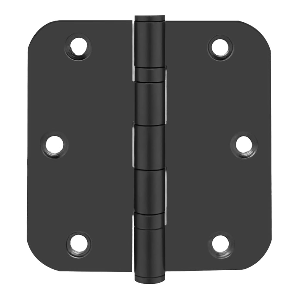 Lot de 6 charnières de porte à roulement à billes de 8,9 x 8,9 cm en acier inoxydable avec angle de 1,6 cm pour portes extérieures et intérieures (noir)