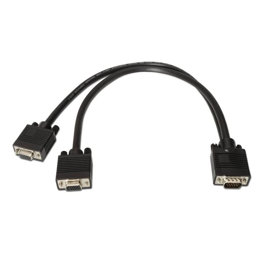 Levitantes Splitter Cable svga hdb15 to Duplicate Output Signal, Cable M-2XHDB15 H Black 45 CM