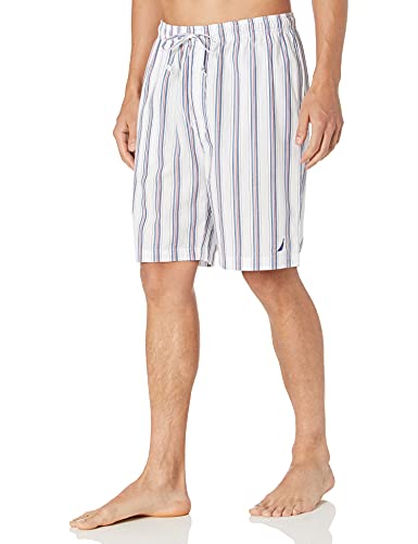 Image of Nautica Men's Soft Woven 100% Cotton Elastic Waistband Sleep Pajama Short