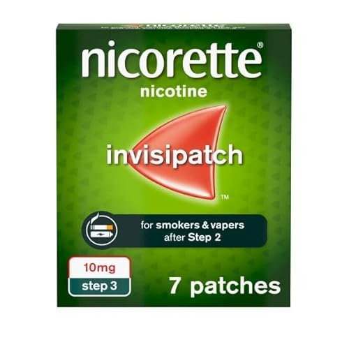 Nicorette InvisiPatch, Nicotine Patches Step 3, 10mg, 7 count, Effective and discreet Stop Smoking and Stop Vaping Aid, Nicotine Patches to Beat Cravings & Withdrawal Symptoms (Quit Smoking or Vaping)