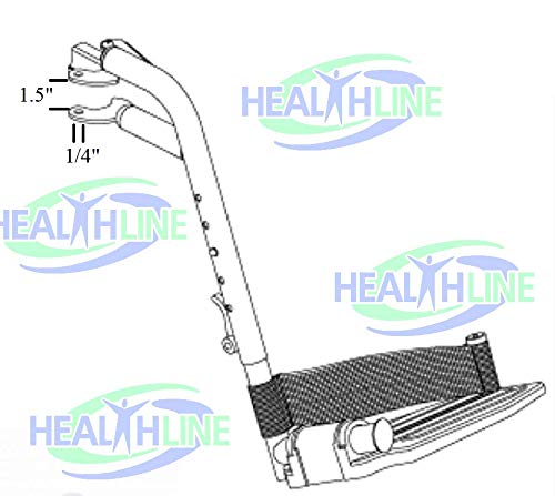 Healthline HLSWINGCHROME Wheelchair Swingaway Legrest Aluminum Footplates & Heel Loops  thumb #1