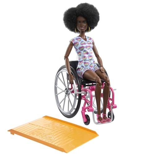 Barbie Doll with Wheelchair and Ramp, Kids Toys, Fashionistas