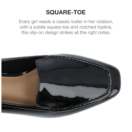 Image of Journee Womens Suede Loafer Flat Square Toe Noticed Topline Padded Block Heel - Tullie Casual Dress Shoe