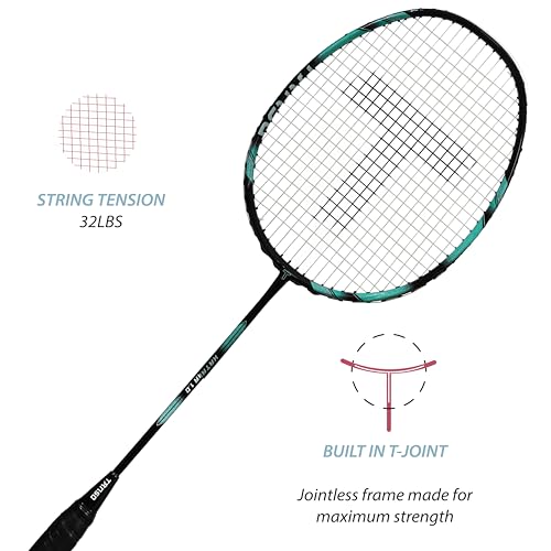 Image of TANSO Katana 1.0 Graphite Strung Badminton Racket with Free Racquet Cover (32 Lbs Tension, Aerodynamic Frame, Full Carbon Fibre)