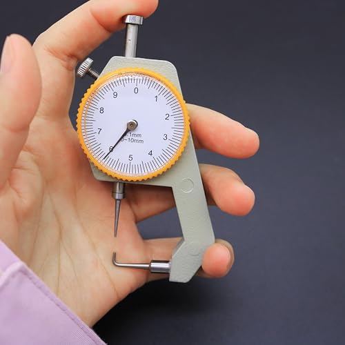 Medidor de grosor calibre para medición 0-10mm para cuero y láminas planas, herramienta manual de alta precisión 0.1mm miniatura 4