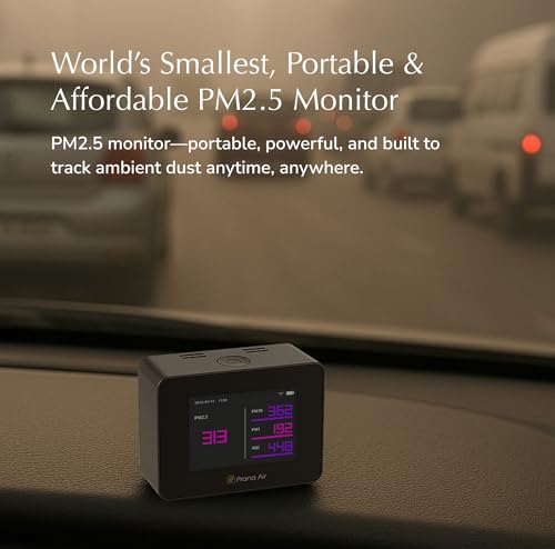 Image of Prana Air Pocket PM2.5 Air Quality Monitor (WiFi) - AQI Meter | Smallest & Portable Device for Home, Office, School