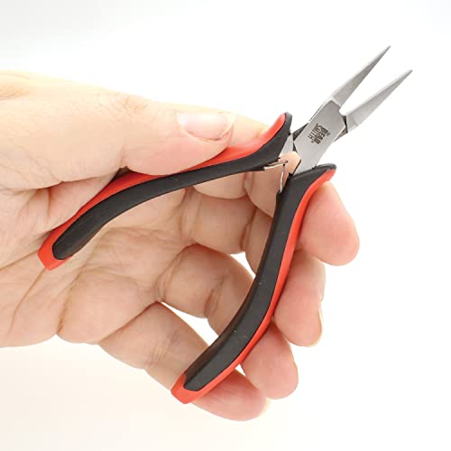 Alicates de nariz plana Beadsmith de 127 mm abrazadera mango ergonómico resorte 6