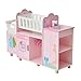 Olivia's Little World Amanda 6-in-1 Wooden Doll Nursery Station with Rocking Cradle, High Chair, Storage, Washing Machine and Sink - for 3 yrs and up, Pretend Play House, Daycare - Pink/Multi