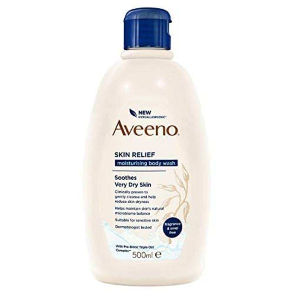 Aveeno Skin Relief Moisturising Body Wash, Gently Cleanses and Helps Reduce Skin Dryness, For Very Dry And Irritable Skin ...