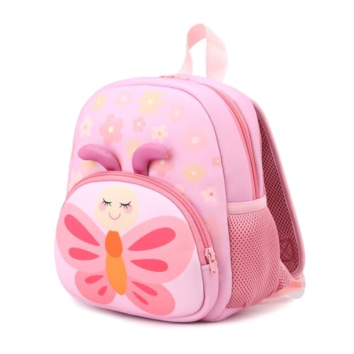 Toddler Backpack,12inch Preschool Backpack Cute Cartoon Animal Waterproof Lightweigt Kids Schoolbag for Boys Girls (Butterfly)2