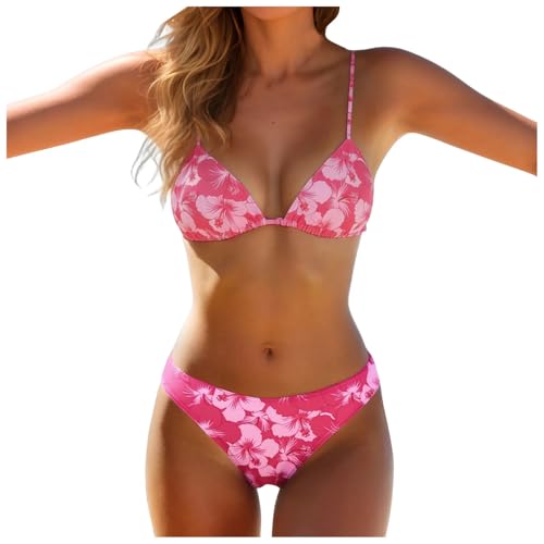 CHENWEIHAI Bañador Mujer Set De Bañador Femenino Sexy Bikini Femenino Bikini Femenino Bañador De Ropa De Playa con Estampado Bikini (L/Rosa)