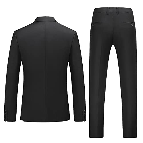 Uninukoo Mens Suits 2 Piece Double Breasted Tuxedo Suit Slim Fit Wedding Party Dress Formal Suits For Men Us Size 36 Black #TOP1