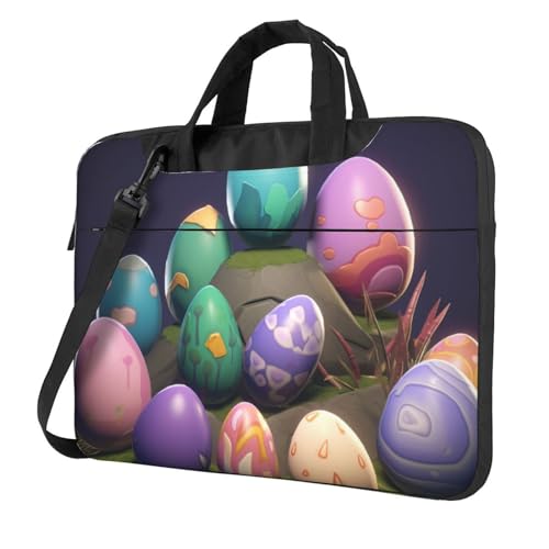Sac pour ordinateur portable à motif œufs de Pâques pour homme et femme avec bandoulière
