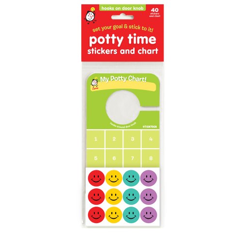 Potty Time Stickers and Chart, Hooks onto Door knob!
