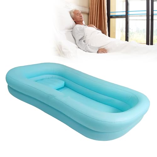 ELIKBH Baignoire de Douche Gonflable, équipement auxiliaire de lit de Bain, Bassin de Lavage corporel Gonflable Portable en PVC, pour Personnes âgées, handicapées, Seniors