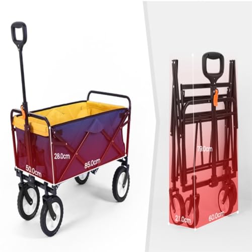 Outdoor-Trolley Campingwagen Outdoor Camp Field Hand Push Faltbarer Picknickwagen Zugstange Kleiner Anhänger Campingfahrzeugausrüstung Gartenwagen(Blue) – Bild 6