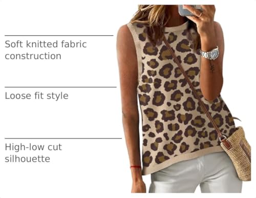 Image of Dokotoo Womens Summer Tops 2026 Casual Striped Color Block High Neck Tank Top Loose Knit High Low Sleeveless Shirts Blouses