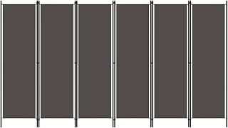 vidaXL Raumteiler Klappbar Freistehend Trennwand Paravent Umkleide Sichtschutz Spanische Wand Raumtrenner 6-TLG. Anthrazit 300x180cm Eisen Stoff