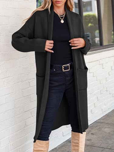 ANRABESS Women's Cardigan Long Sweater Oversized Open Front Knit Coatigan Duster Coat 2025 Trendy Fall Outfits Outerwear3